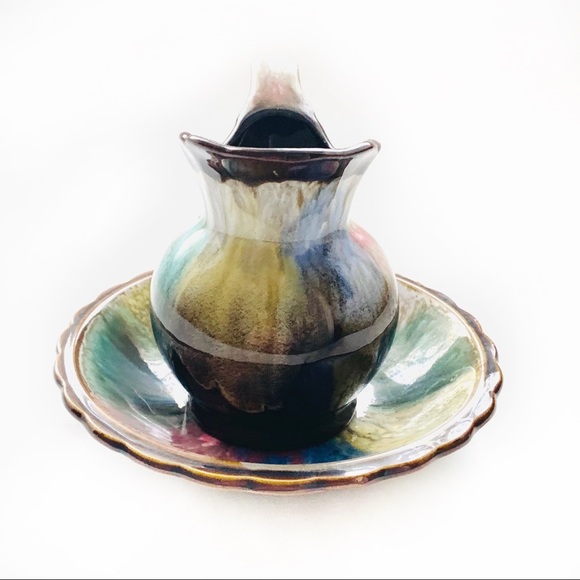 Vintage Japan Ceramic Creamer/Pitcher & Saucer Set - Picture 3 of 13